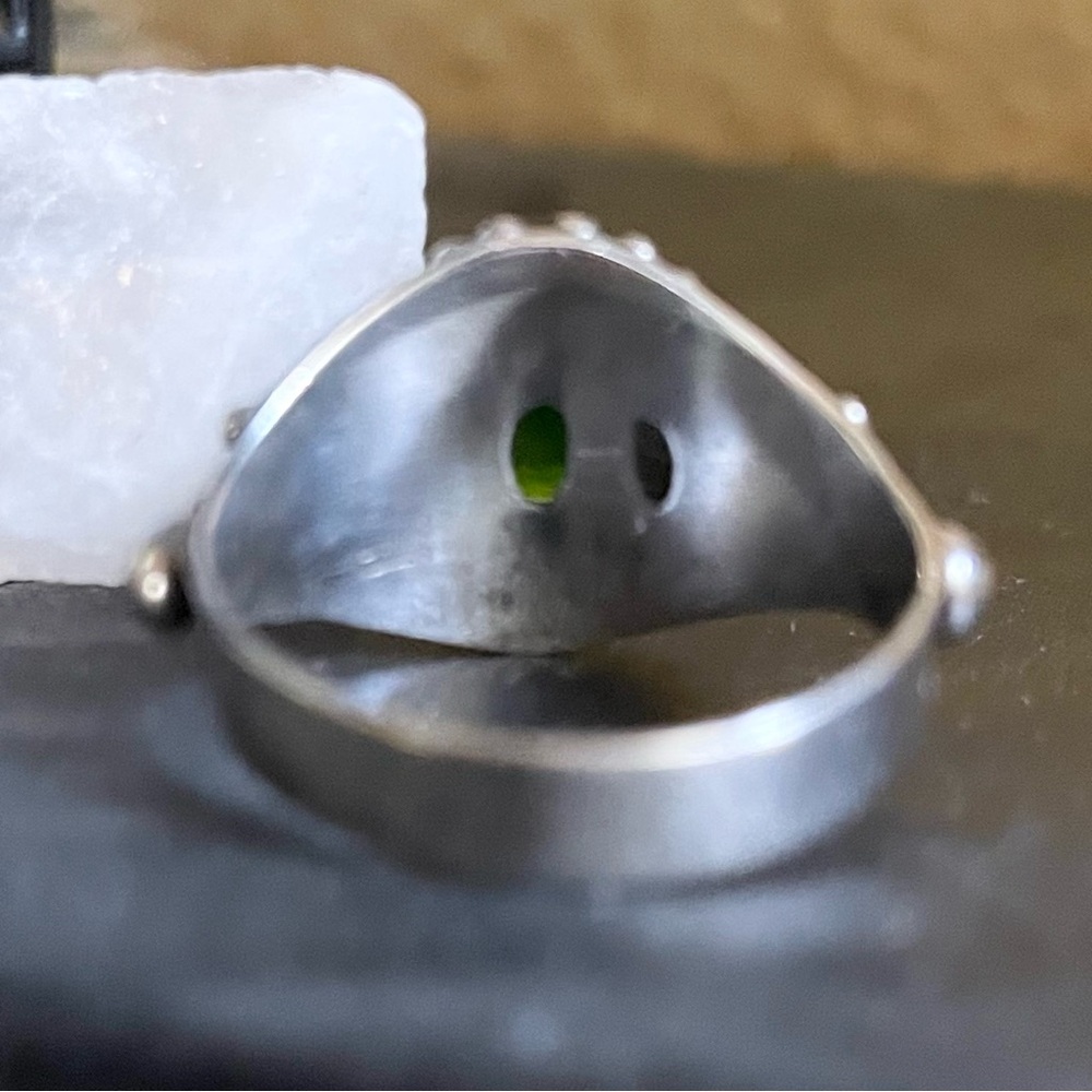 Vintage Chrome Diopside Sterling Silver Ring - Picture 7 of 10